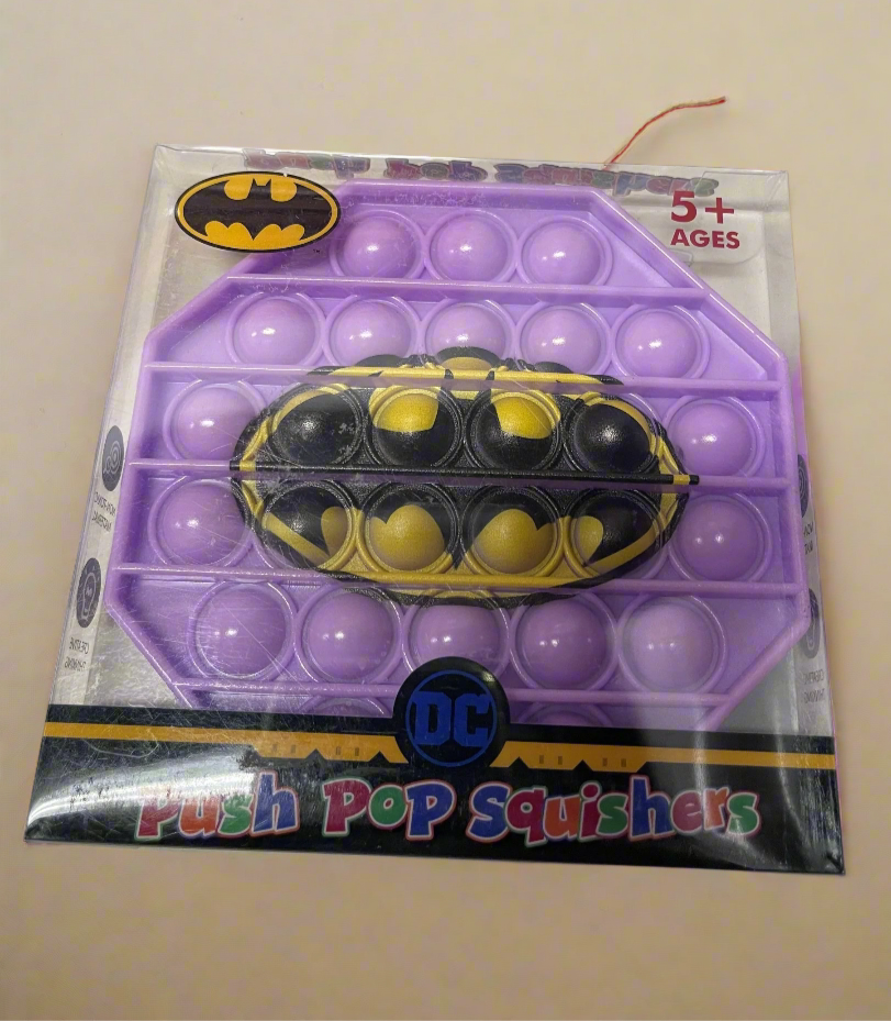 BATMAN Push Pop Squishies Squishers Backpack Fidget Toy PINK CIRCLE