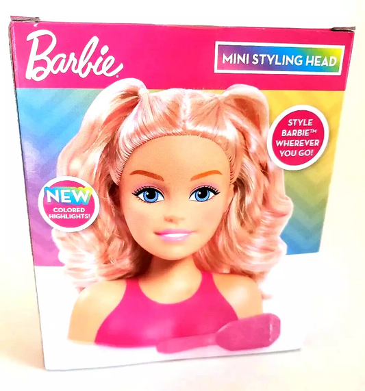 Barbie Mini Styling Head with Hair Brush Pink  in Box