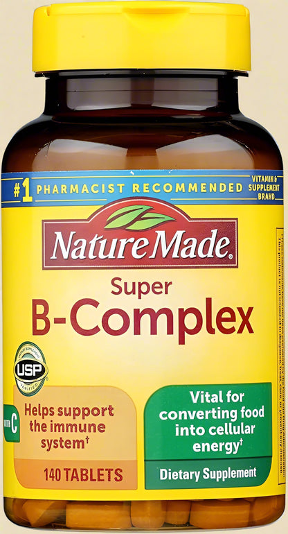 Nature Made Super B-Complex Vitamins – 140 Tablets (EXP May 2026)