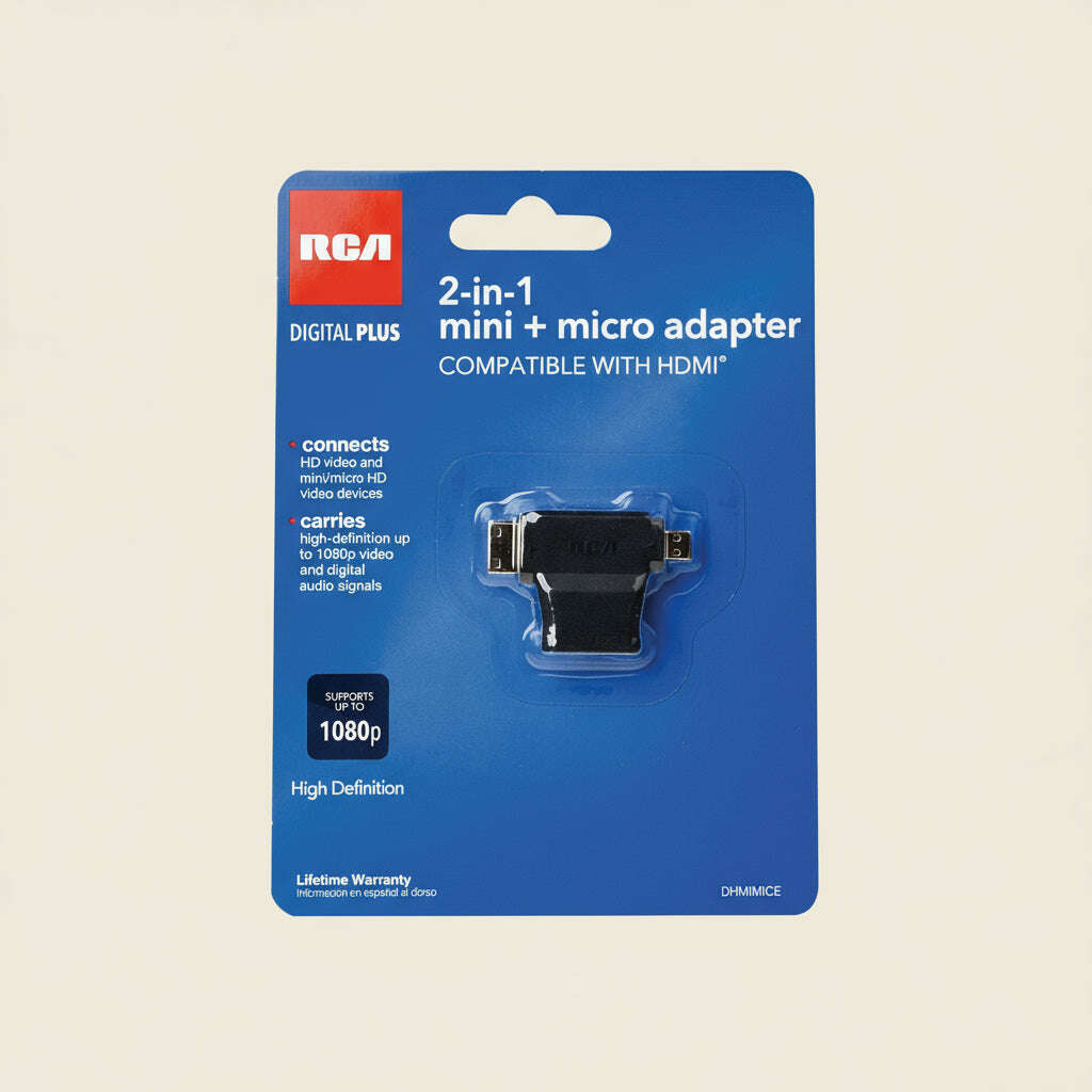 RCA 2-in-1 HDMI Female to Mini/Micro HDMI Adapter - COLO
