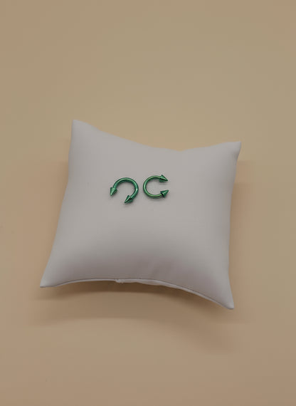 Green Chrome Horseshoe Piercing – Large (5mm Cone)