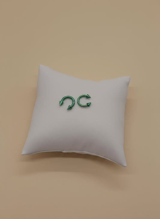 Green Chrome Horseshoe Piercing – Large (5mm Cone)