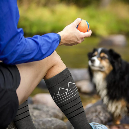 HAPPY WOOL MERINO WOOL COMPRESSION SOCKS GRAY