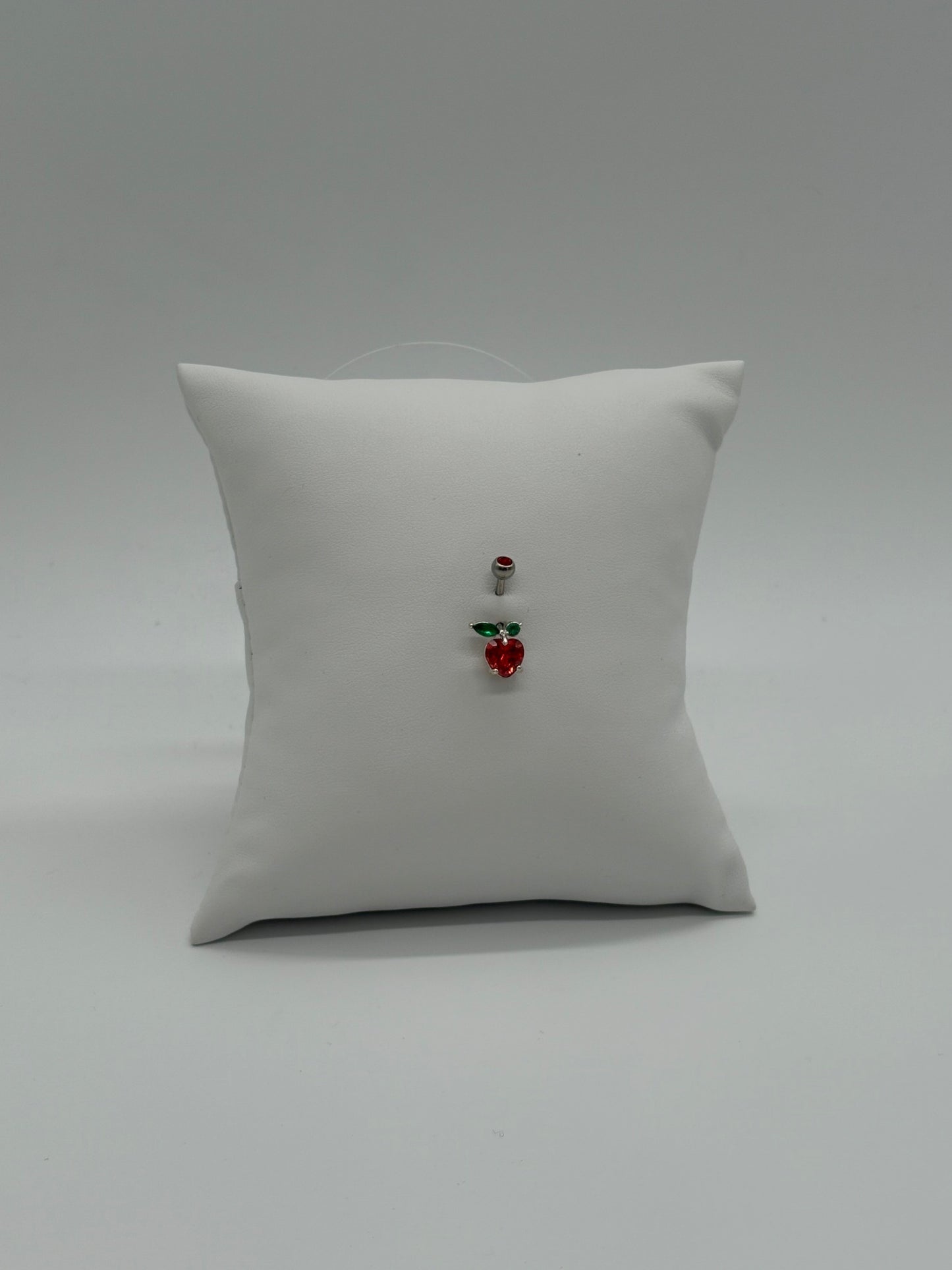 Titanium Cherry Red Dangle Belly Button Ring