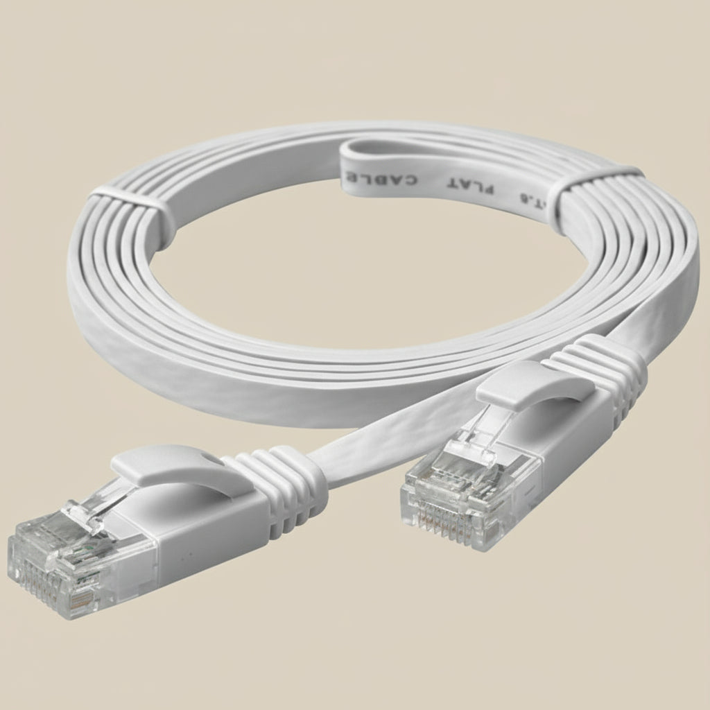 RCA 5-Foot Cat 6 Flat Ethernet Network Cable (White)