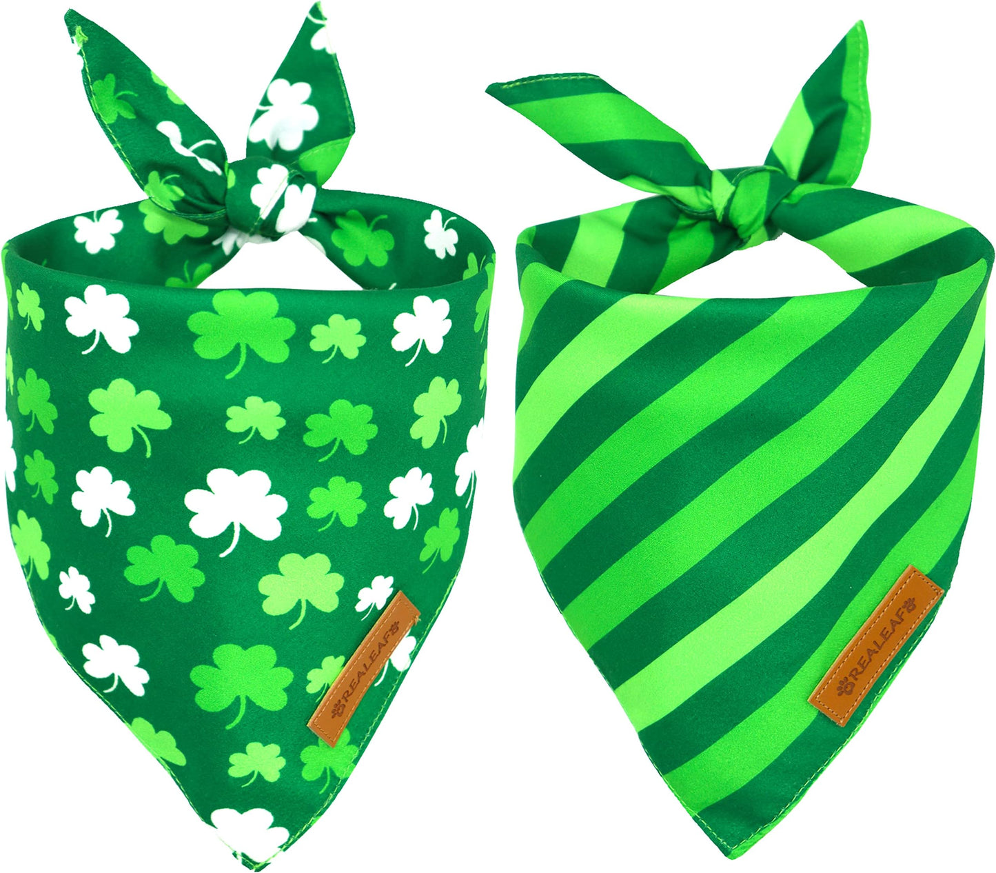 St. Patrick’s Day Green Shamrock Bandana Set – 4-Pack, Polyester Trimmed