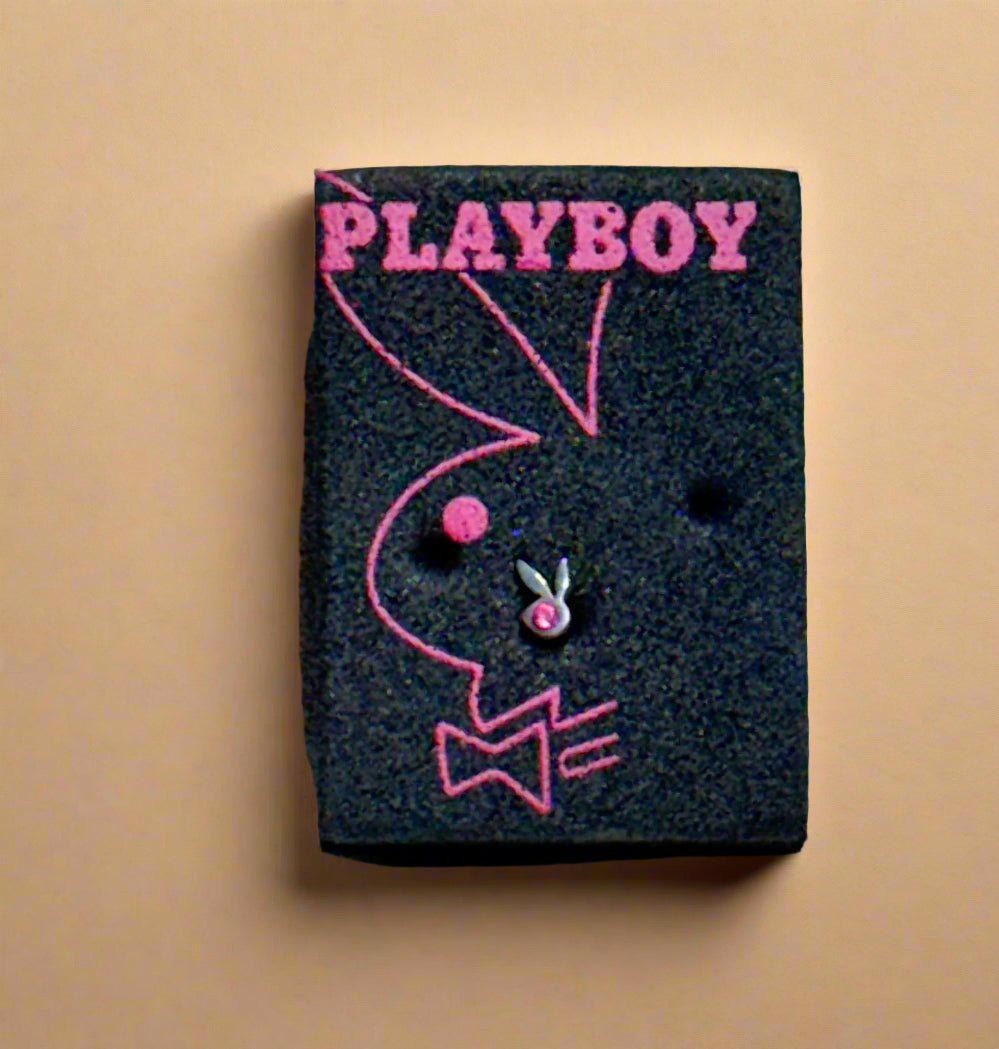 Playboy Nose Stud – Pink Crystal Accent in Stainless Steel