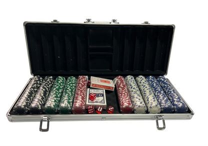 Professional 500-Piece Poker Game Set with Aluminum Suitcase and Cards