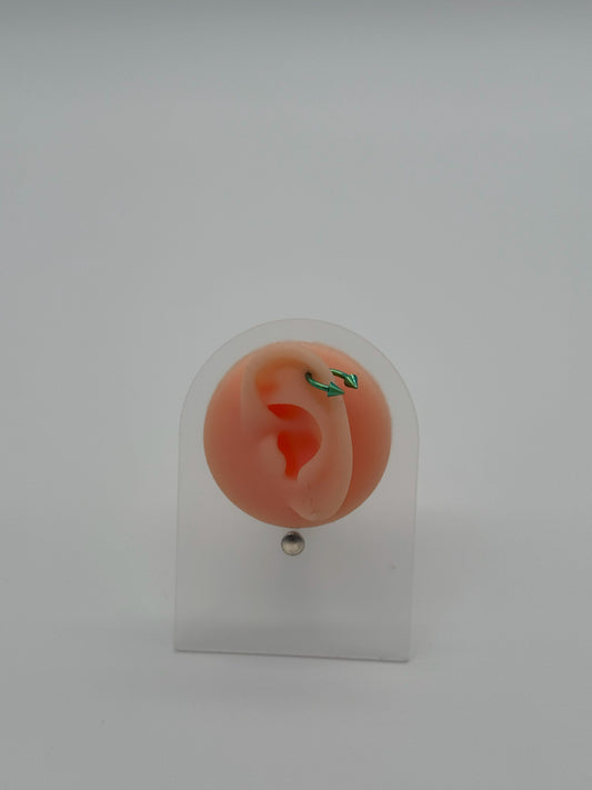 Green Chrome Horseshoe Piercing – Medium (5mm Cone)