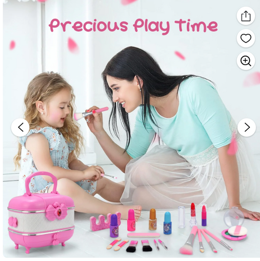 WATTNE Kids Makeup Kit for Girls – 55-Piece Real Cosmetic Set (Pink, Washable, Pretend Play)