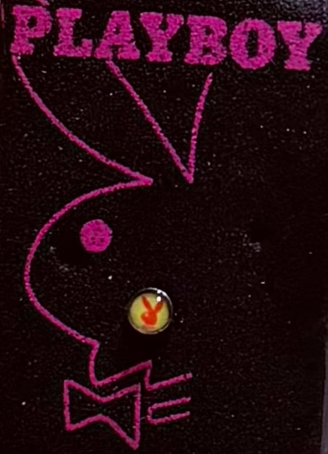 Playboy Nose Stud – Black & Red Stainless Steel with Bunny Logo