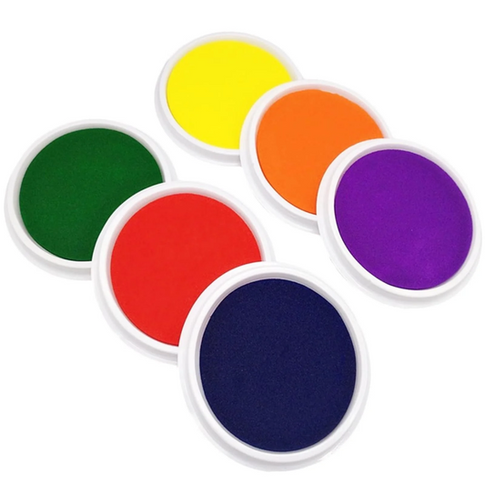 Washable Large Ink Pads for Kids – 2 Colors (Red & Blue)