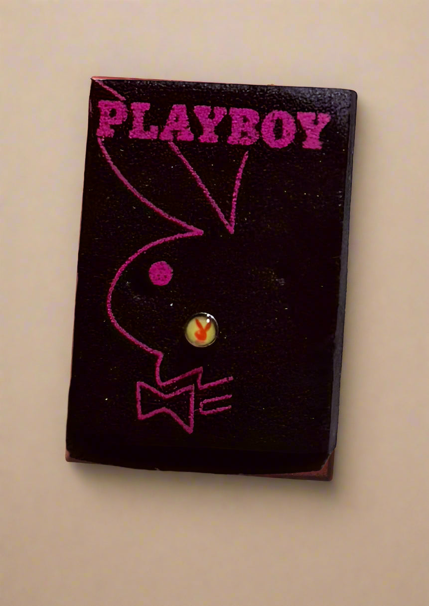 Playboy Nose Stud – Black & Red Stainless Steel with Bunny Logo