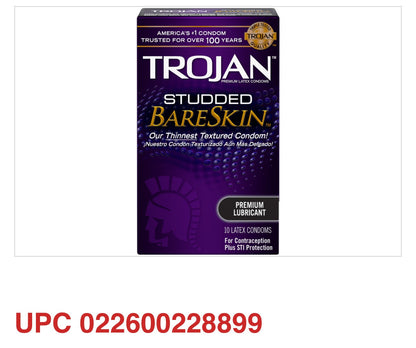 Trojan Studded BareSkin Condoms (10 Pack)