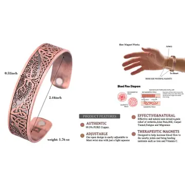Amore Copper Flux Magnetic Copper Bracelet