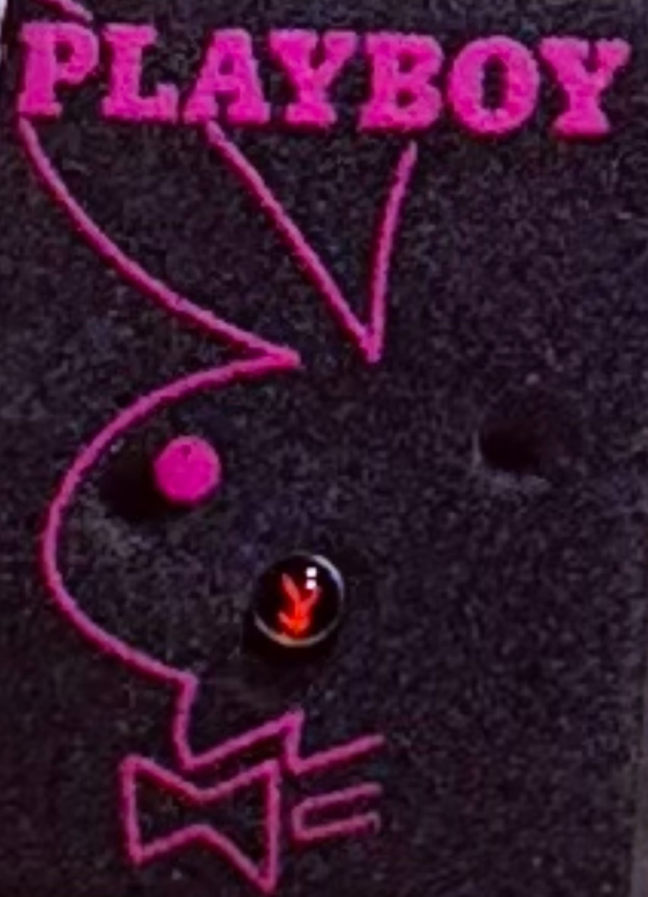 Playboy Nose Stud – Black & Red Stainless Steel with Crystal Accent