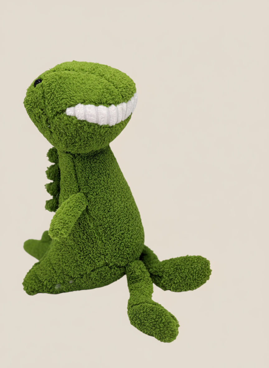 Soft Plush Green Dino Stuffed Animal Toy – Medium Size (10" to 14")