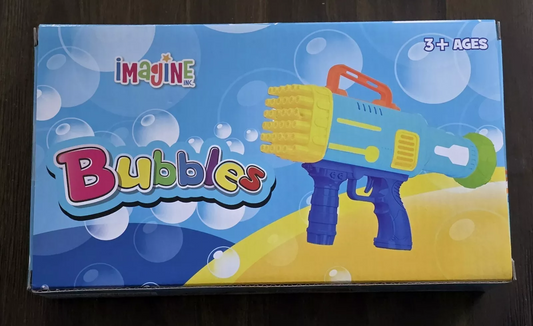 Bubble Machine Bubbler Maker 36 Hole Automatic Toy Gun BLUE New In Box