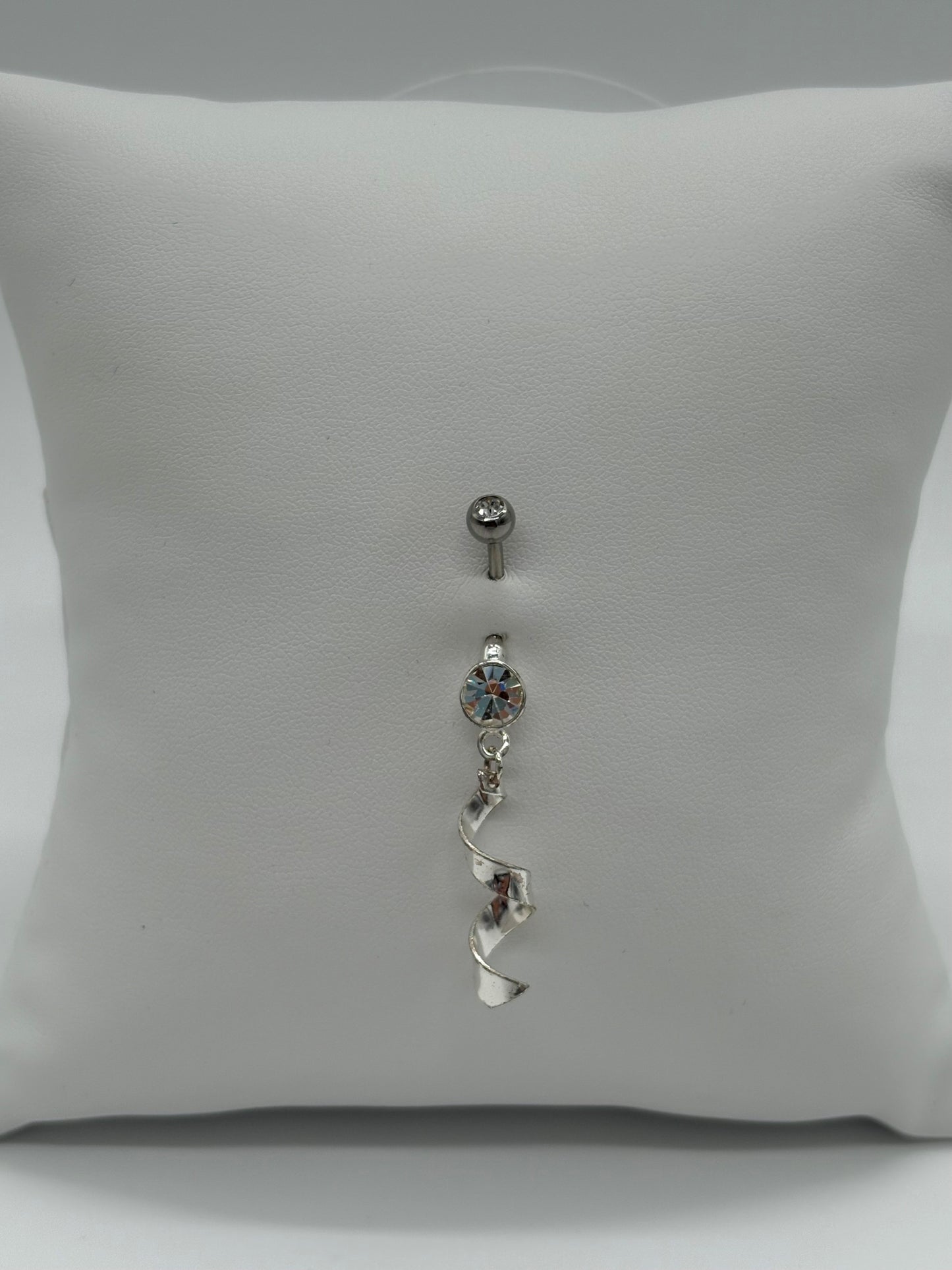 Sparkle Spiral Twister Belly Button Ring