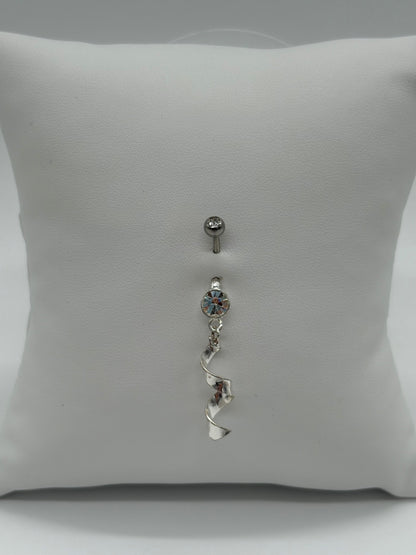 Sparkle Spiral Twister Belly Button Ring