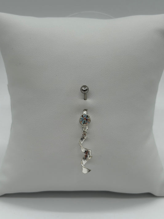 Sparkle Spiral Twister Belly Button Ring