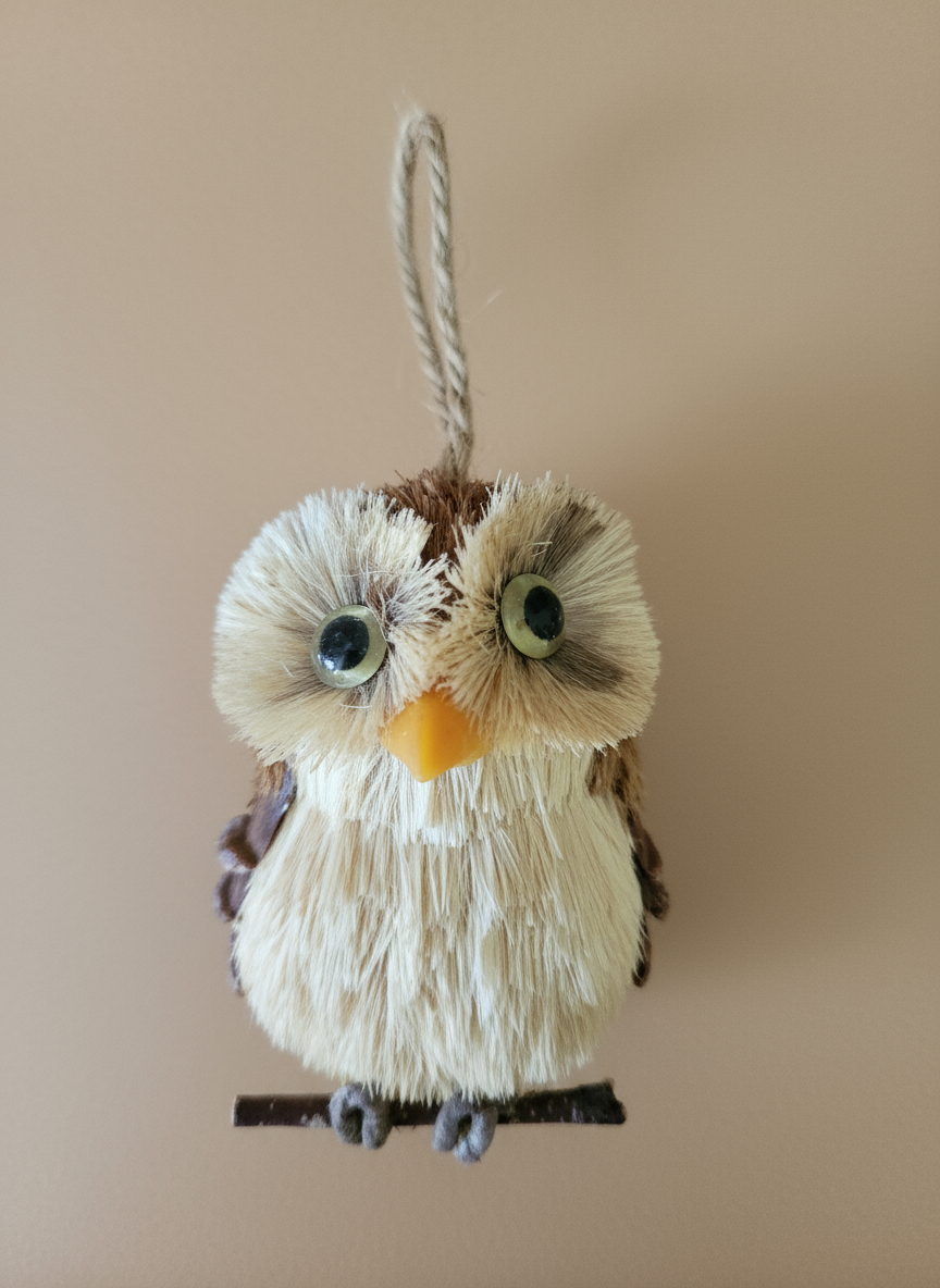 Sisal Owl Christmas Home Decorations