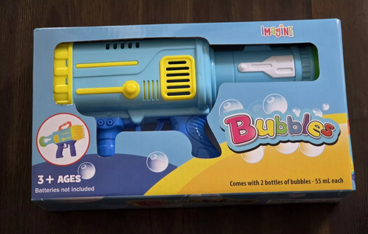Bubble Machine Bubbler Maker 36 Hole Automatic Toy Gun BLUE New In Box