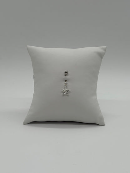 Single Star Sparkle Dangle Belly Button Ring