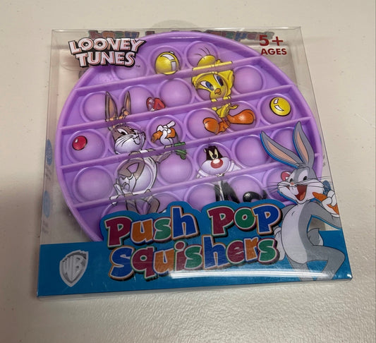 Looney Tunes  Push Pop Squishies Squishers Backpack Fidget Toy CIRCLE PURPLE