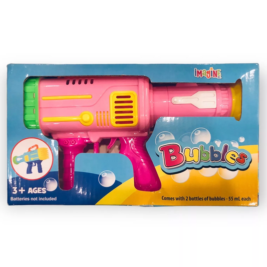 Bubble Machine Bubbler Maker 36 Hole Automatic Toy Gun PINK New In Box
