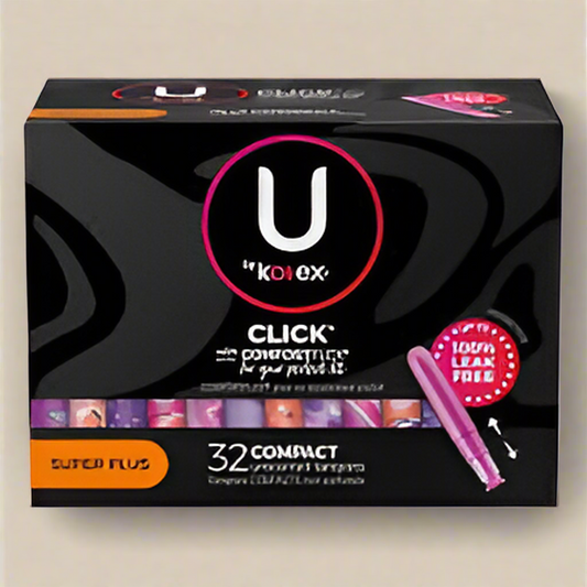 U Kotex Click Compact Tampons Super Plus Absorbency Unscented 32 Ct Damaged Box