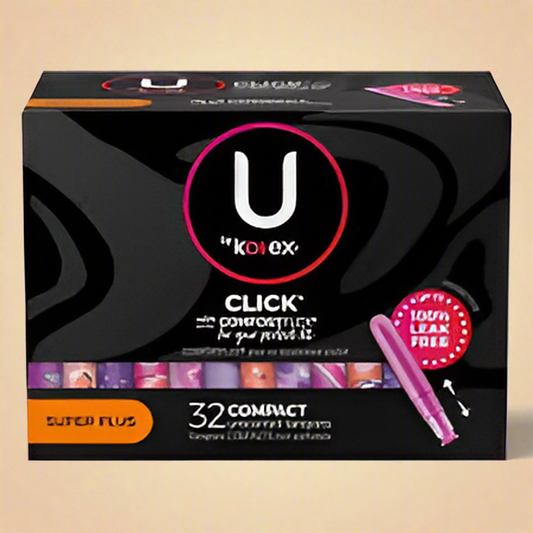 U Kotex Click Compact Tampons Super Plus Absorbency Unscented 32 Ct Damaged Box