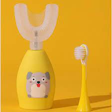 Dog Children’s 2-in-1 Ultrasonic Electric Toothbrush (Yellow)