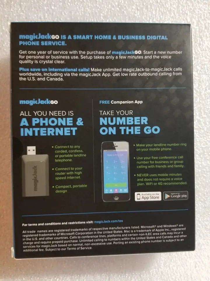 MagicJack GO VoIP Phone Adapter | Portable Home & On-The-Go Digital Phone Service