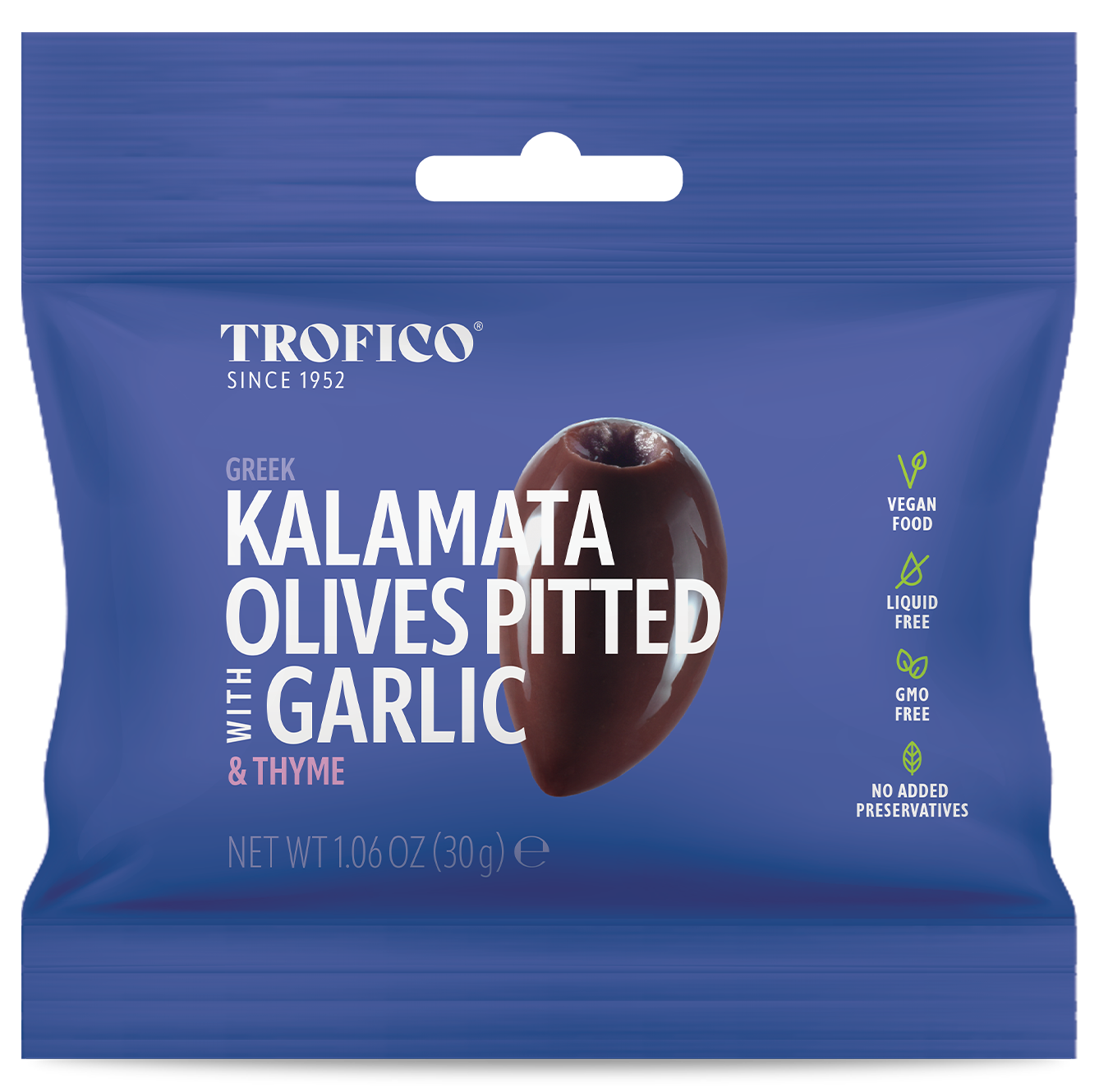 Trofico Greek Kalamata Pitted Olives with Garlic & Thyme