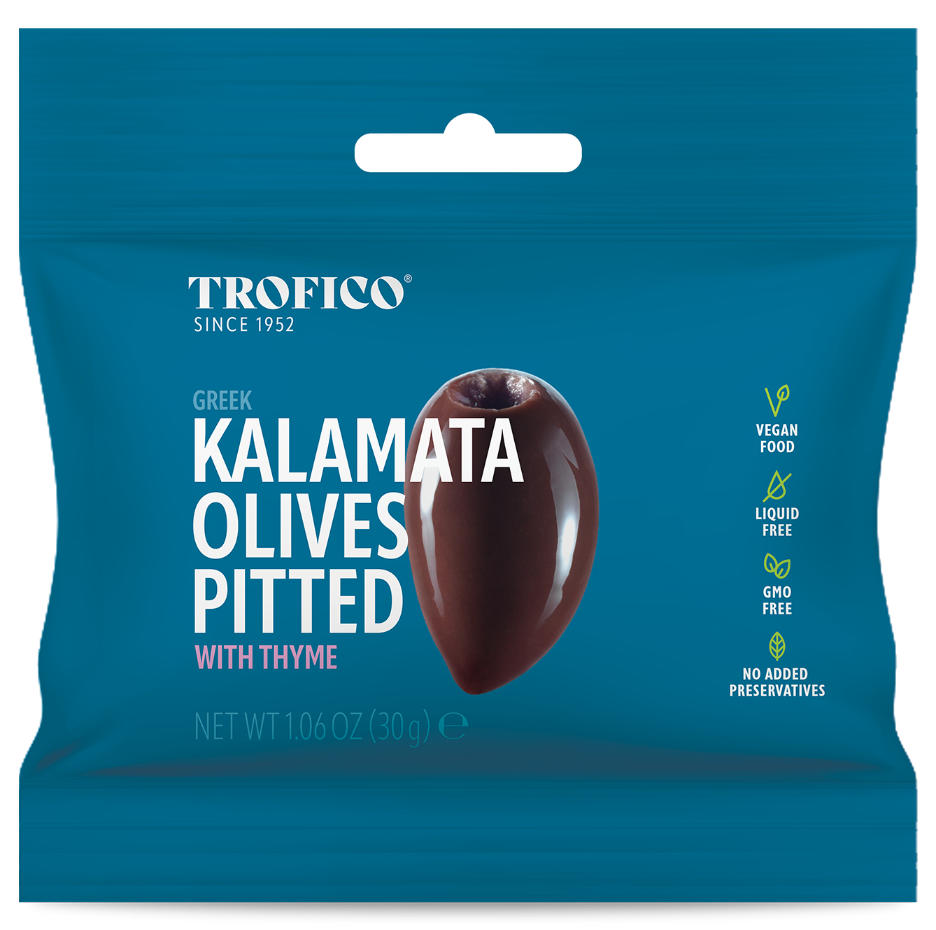 Trofico Greek Kalamata Pitted Olives with Thyme