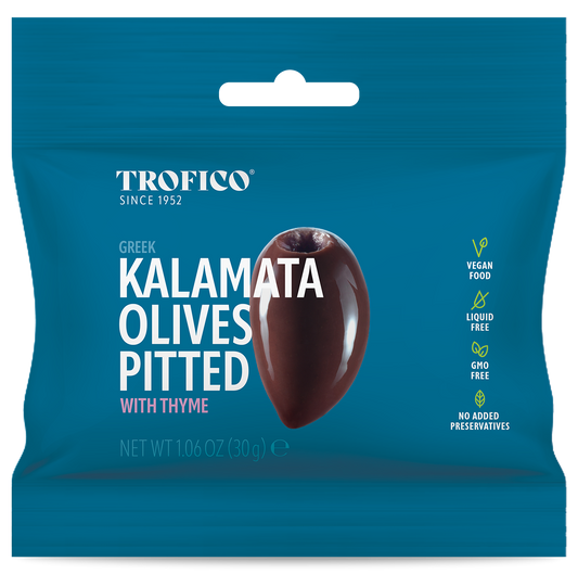Trofico Greek Kalamata Pitted Olives with Thyme