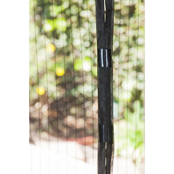 Magic Mesh Deluxe Magnetic Screen Door - Hands Free, Magnetic Closure - 83" x 39", Black