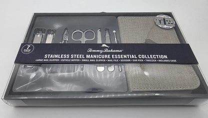 Tommy Bahama Stainless Steel Manicure Essential Collection Travel Case Included