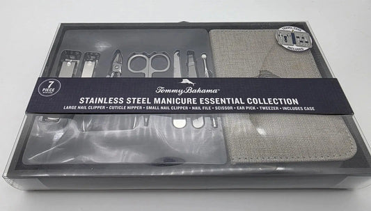 Tommy Bahama Stainless Steel Manicure Essential Collection Travel Case Included