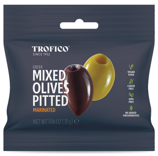 Trofico Greek Mixed Pitted Olives (Kalamata & Green) Marinated