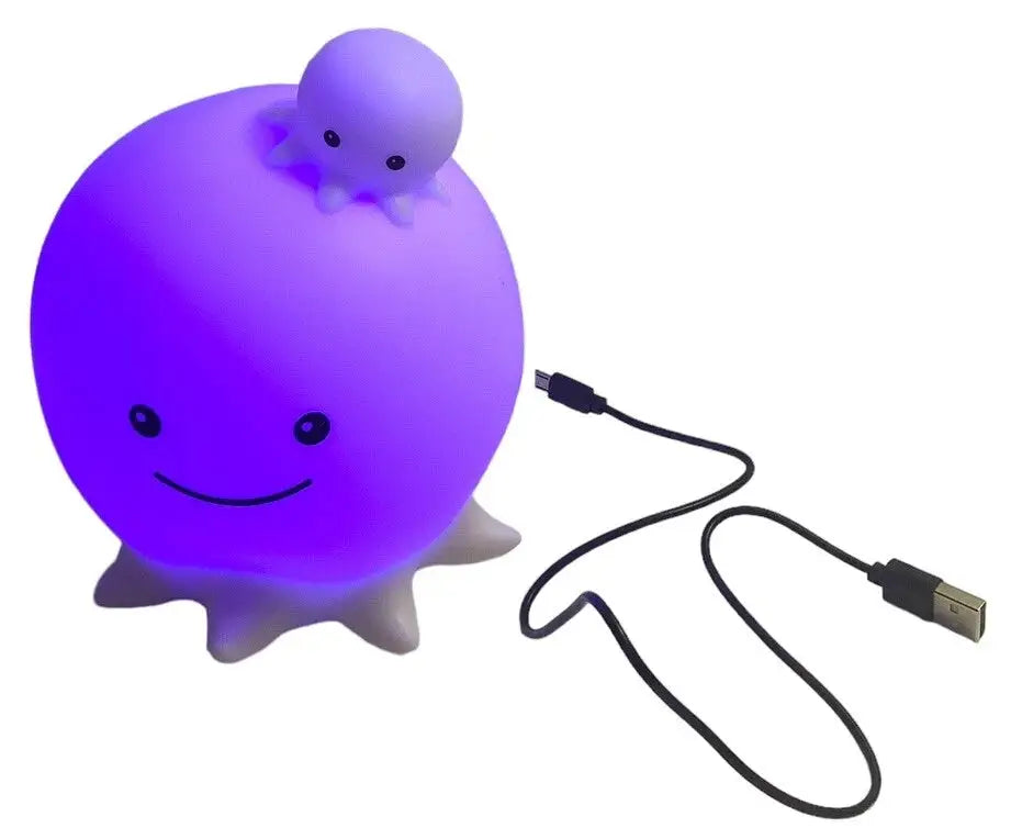 Ollie Octopus Multi-Color Changing LED Rechargeable Night Light Lamp