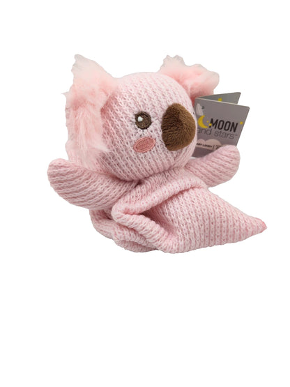 Moon and Stars Baby Lovey Security Blanket and Plush Pink Soft Koala Bear