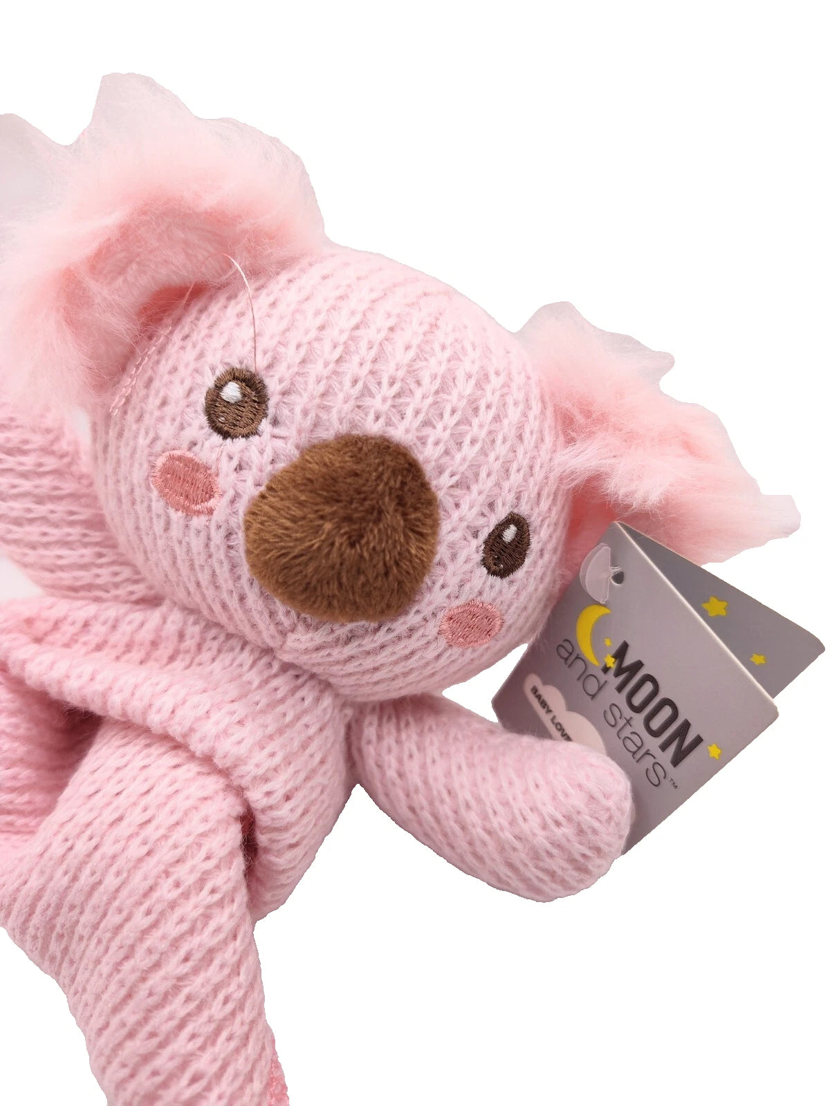 Moon and Stars Baby Lovey Security Blanket and Plush Pink Soft Koala Bear