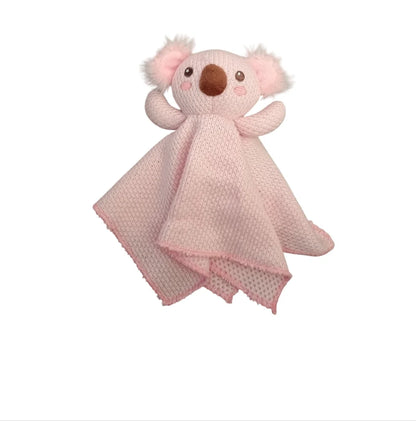 Moon and Stars Baby Lovey Security Blanket and Plush Pink Soft Koala Bear