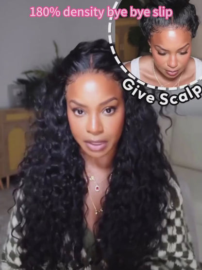 UNice 7x5 Bye-Bye Slip™ Put On And Go Glueless Water Wave Drawstring Wig With Baby Hair 16" AAVWGA1NNBR