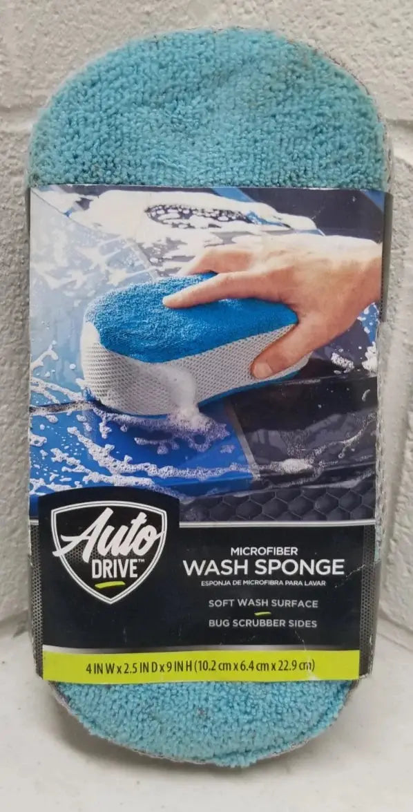 Auto Drive Microfiber Wash Sponge 4" x 2.5" x 9" Car Wash Sponge TO1