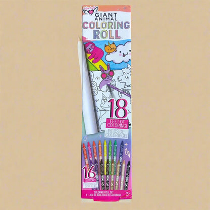 Giant Animal Coloring Roll 18 Feet of Coloring with 16 Crayons