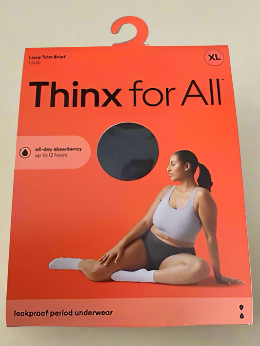 Thinx For All Lace Trim Brief Leakproof Period Underwear Size Xl Black Haze