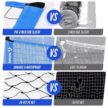 Patiassy Outdoor Volleyball Net Set with Ball, Pump & Carry Bag